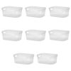 Medium Open Bin Plastic, Clear, Set of 8