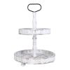 2 Tier Serving Tray Round Farmhouse Kitchen Table Tray Stand Food Fruits Cupcake Display Coffee Countertop Tray