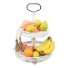 2 Tier Serving Tray Round Farmhouse Kitchen Table Tray Stand Food Fruits Cupcake Display Coffee Countertop Tray