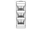 Oceanstar 3-Tier Metal Wire Storage Basket Stand with Removable Baskets – Black