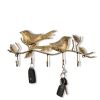 WILLART Handmade and Hand Painted Bird Design Metal Wall Hanging Antique 5 Key Hooks Key Holder Coat Hanger for Home Décor Wall Décor (36 cm x 14 cm)