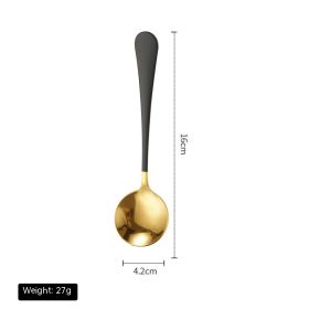 Spoon Creative Cute Thickening Stainless Steel Household (Option: Black Gold)