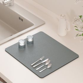 PU Leather Kitchen Countertop Draining Bar Table Insulation Bowl Plate Pot Absorbent Bathroom Mat (Option: Medium Gray-30x20)