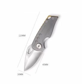 Multifunctional Self-defense Folding Stainless Steel Mini Fruit Knife (Option: Titanium Plated 4.5cmx75mm)