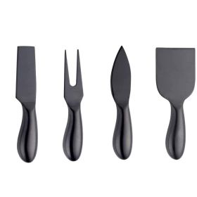 Simple Stainless Steel Cheese Knife Set (Option: Suit 1-Black)