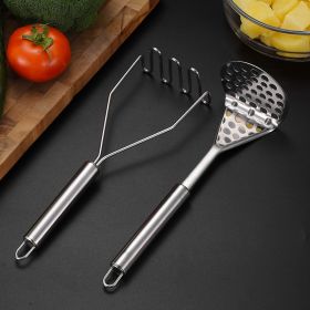 Stainless Steel Manual Potato Press;  Baby Food Masher;  Wavy Potato Press (Coloe: Wave hole)