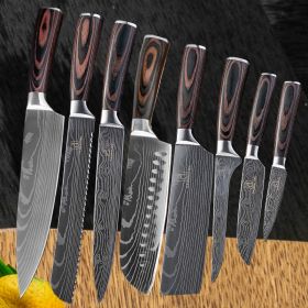 Chef Knives Kitchen Knives Cleaver Slicing Knives (style: 8pcs set)