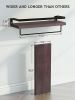 Floating bathroom shelf with towel rail; bathroom/living/kitchen/bedroom wall shelf set of 2; light brown; dark brown; black.