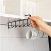 Hooks Under Cabinet Storage Rack Drilling Free Multi-Functional Coffee Cups Holder