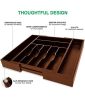 Adjustable Expandable Kitchen Utensils Drawer Organizer  For Bamboo Flatware Organizer