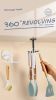 Adhesive Hooks Wall Hangers 360° Rotating Hooks for Kitchen Utensil Towel Robe Holder