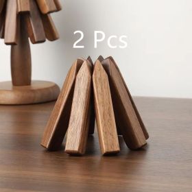 Black Walnut Solid Wood Table Decoration A Tree Anti-scald Thermal Pad (Option: Walnut Heat Proof Mat 2 Pieces)