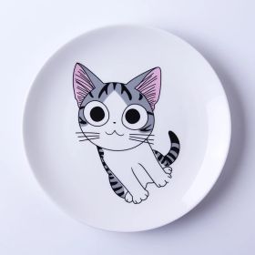 Cartoon Cat Western-style Ceramic Plate (Option: Selling Cute)