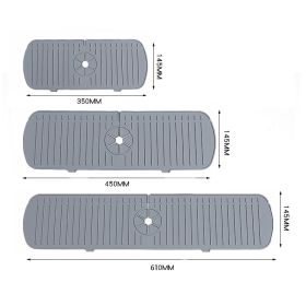 Silicone Draining Pad Wash Basin Kitchen Faucet Splash-proof Mat Multifunctional Sink Draining Table Splash-proof Water Artifact (Option: Gray-M450x145x5mm)